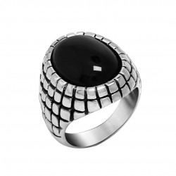 Onyx Titanium Steel Ring